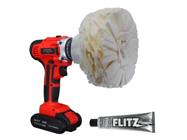 Flitz Buff Ball - Large 5" - White w/1.76oz Tube Flitz Polish - Image 2