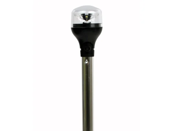 Attwood LightArmor All-Around Light - 20" Aluminum Pole - Black Vertical Composite Base w/Adapter - Image 2