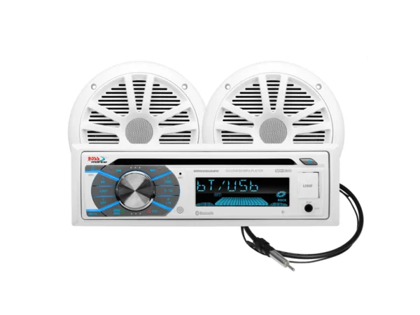 Boss Audio MCK508WB.6 Marine Stereo & 6.5" Speaker Kit - White - Image 2