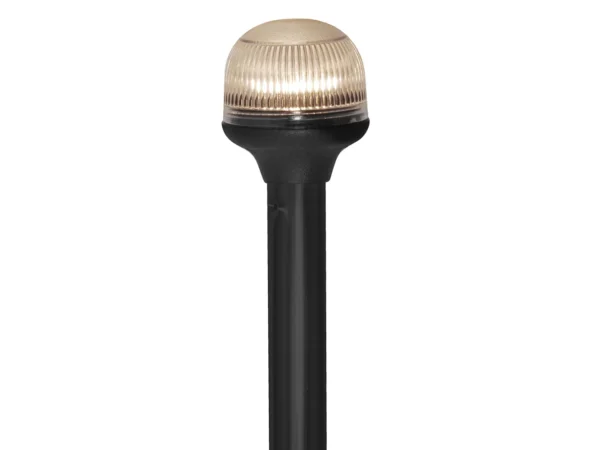 Attwood All-Around Fold-Down Incandescent Anti-Glare Lens Light - 12" Black Plastic Pole - 12V - Horizontal Comp Base - Image 2