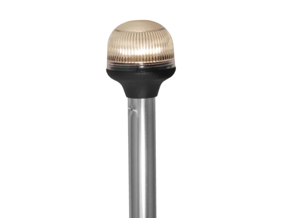 Attwood All-Around Fold-Down Incandescent Anti-Glare Lens Light - 20" Aluminum Pole - 12V - Horizontal Composite Base - Image 2