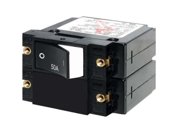 Blue Sea 7577 A-Series Raised Rocker Circuit Breaker - Double Pole - 50A - Image 2