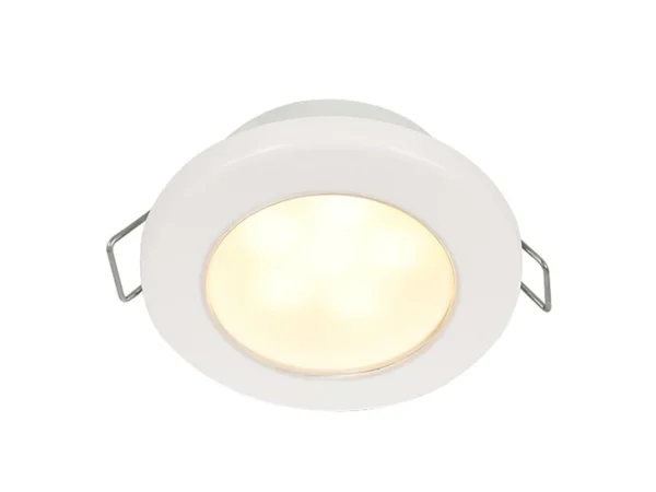 Hella Marine EuroLED 75 3" Round Spring Mount Down Light - Warm White LED - White Plastic Rim - 12V - Image 2