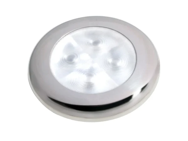 Hella Marine Slim Line LED 'Enhanced Brightness' Round Courtesy Lamp - White LED - Stainless Steel Bezel - 12V - Image 3