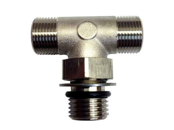 Uflex Boss Style T-Fitting - Nickel - ORB 6 to 3/8" COMP - Image 2