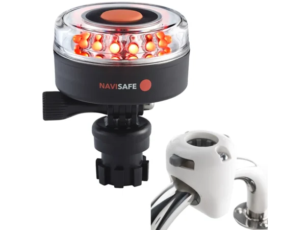 Navisafe Navilight All RED 360° 2NM w/Navimount Base & Rail Mount - White - Image 2