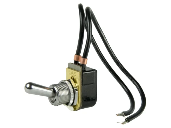 BEP SPST Chrome Plated Toggle Switch Wire Leads - ON/OFF - Image 2