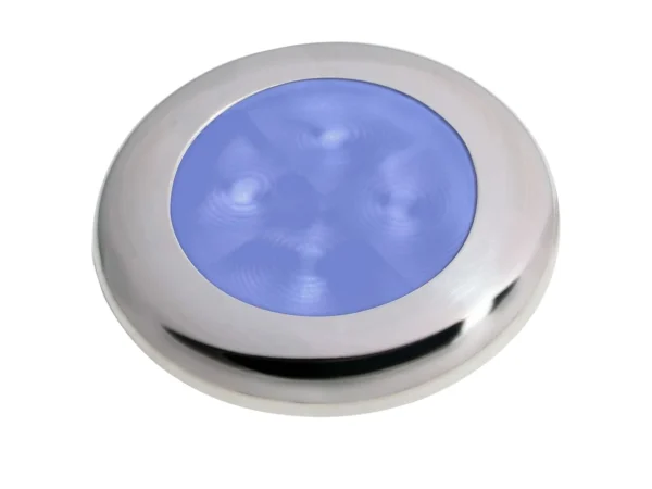 Hella Marine Polished Stainless Steel Rim LED Courtesy Lamp - Blue - Image 4