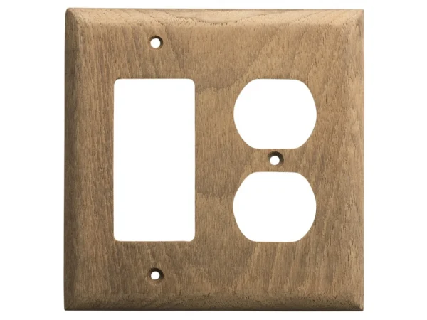 Whitecap Teak Rocker Switch/Duplex Receptacle Cover Plate - Image 2