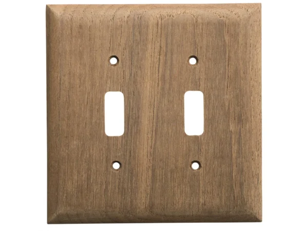 Whitecap Teak 2-Toggle Switch/Receptacle Cover Plate - Image 2