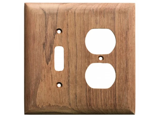 Whitecap Teak Toggle Switch/Duplex/Receptacle Cover Plate - Image 2