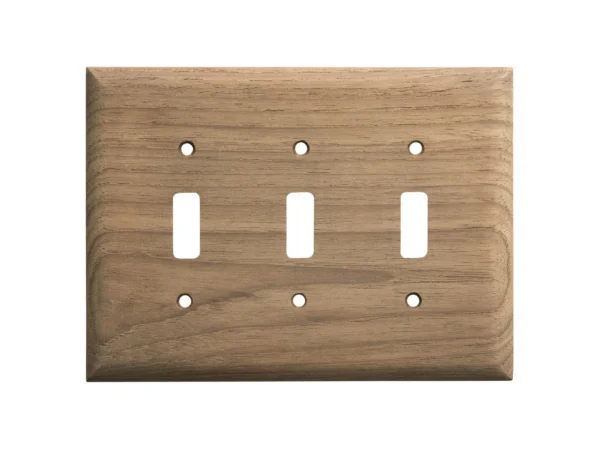 Whitecap Teak 3-Toggle Switch/Receptacle Cover Plate - Image 2