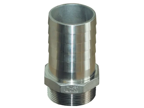 GROCO 1-1/2"" NPT x 1-1/2" ID Stainless Steel Pipe to Hose Straight Fitting - Image 2