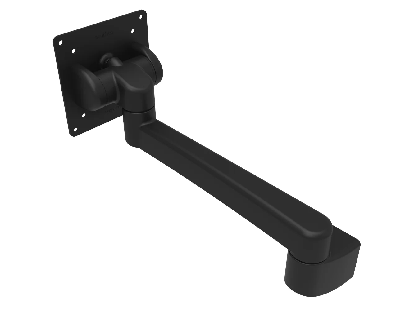 Southco Tilt Head Assembly Tilt & Swivel Single Arm - Wall Mount - Black