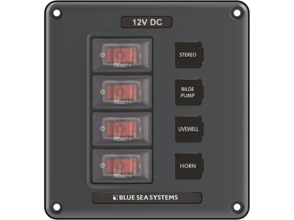 Blue Sea 4320 Circuit Breaker Switch Panel 4 Position - Gray - Image 2