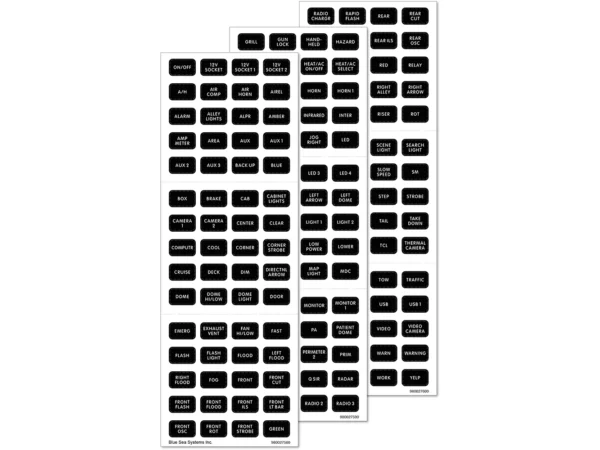 Blue Sea 7870 Black 180 Label Set - Emergency Vehicles - Image 2