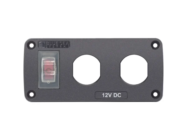 Blue Sea 4364 Water Resistant USB Accessory Panel - 15A Circuit Breaker, 2x Blank Apertures - Image 2