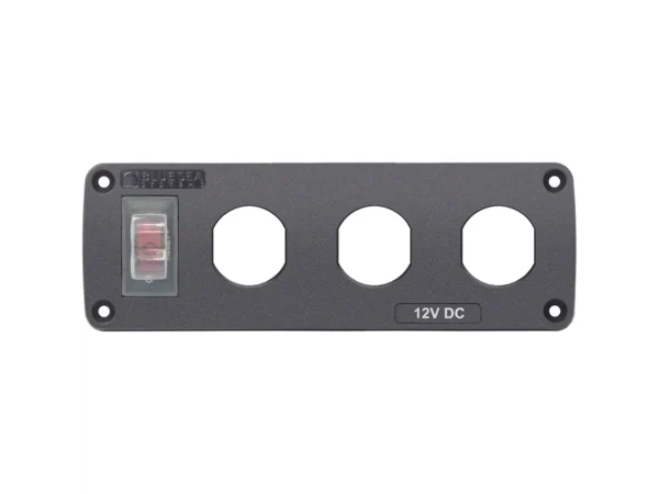 Blue Sea 4367 Water Resistant USB Accessory Panel - 15A Circuit Breaker, 3x Blank Apertures - Image 2