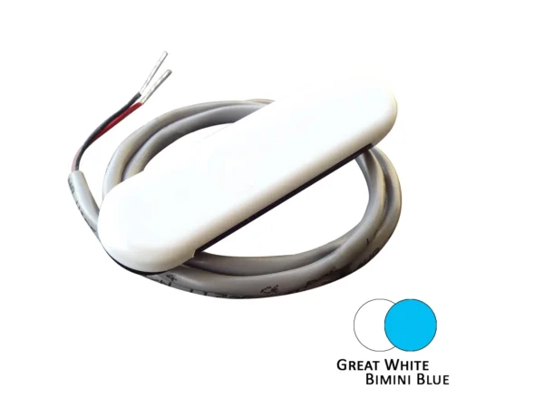 Shadow-Caster Dual Color Courtesy Light w/2' Lead Wire - White Abs Cover - Great White/Bimini Blue - Image 2