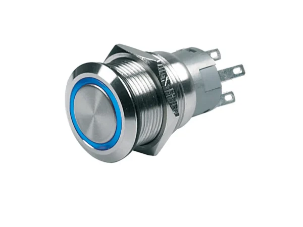 BEP Push-Button Switch 12V Momentary On/Off - Blue LED - Image 2