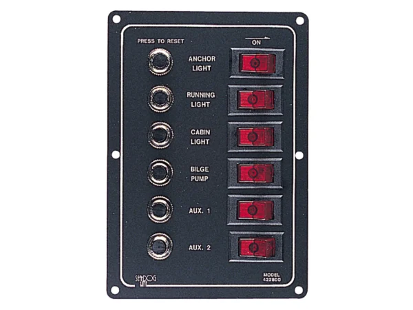 Sea-Dog Aluminum Circuit Breaker Panel - 6 Circuit - Image 2