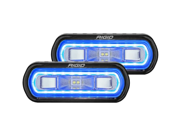 RIGID Industries SR-L Series Surface Mount Spreader Light - Black Housing - Blue Halo - Image 2