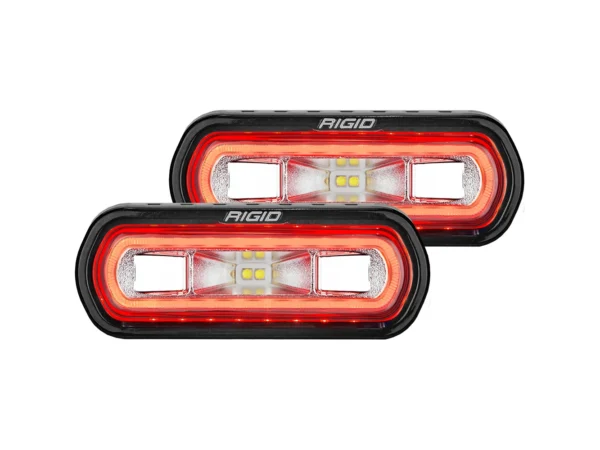 RIGID Industries SR-L Series Surface Mount Spreader Light - Black Housing - Red Halo - Image 2