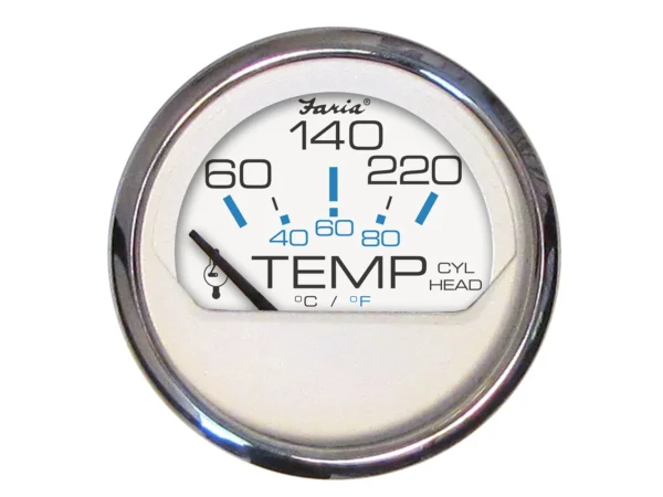 Faria Chesapeake White SS 2" Cylinder Head Temperature Gauge (60-220°F) - Image 4