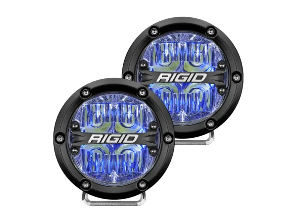 RIGID Industries 360-Series 4" LED Off-Road Fog Light Drive Beam w/Blue Backlight - Black Housing - Image 3