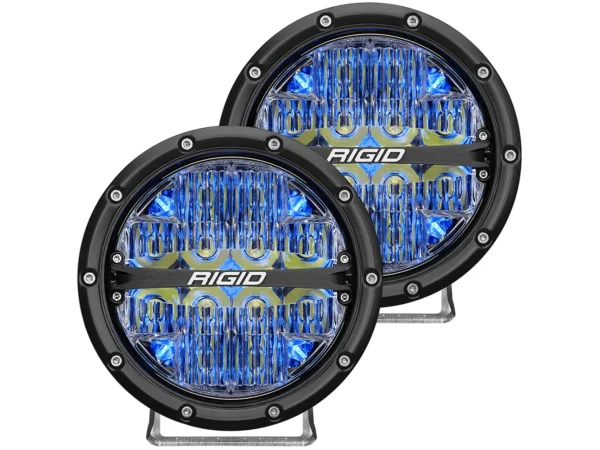 RIGID Industries 360-Series 6" LED Off-Road Fog Light Spot Beam w/Blue Backlight - Black Housing - Image 3