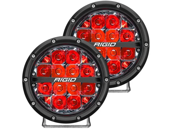 RIGID Industries 360-Series 6" LED Off-Road Fog Light Spot Beam w/Red Backlight - Black Housing - Image 3