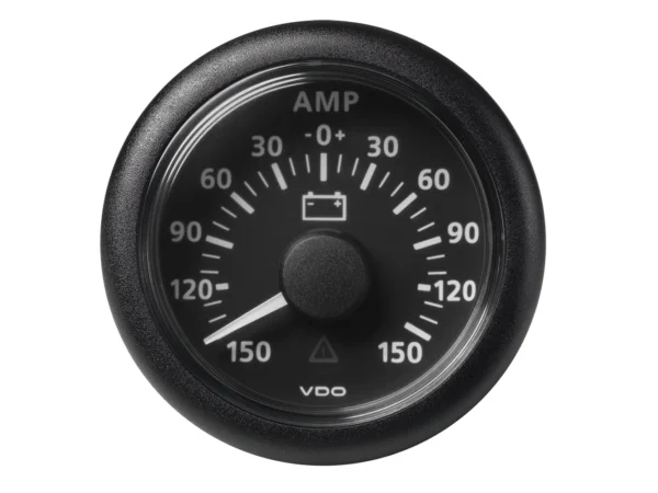 Veratron 52MM (2-1/16") ViewLine Battery Status Gauge -150/+150AMP - Black Dial & Bezel - Image 2