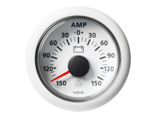 Veratron 52MM (2-1/16") ViewLine Battery Status Gauge -150/+150AMP - White Dial & Bezel - Image 2