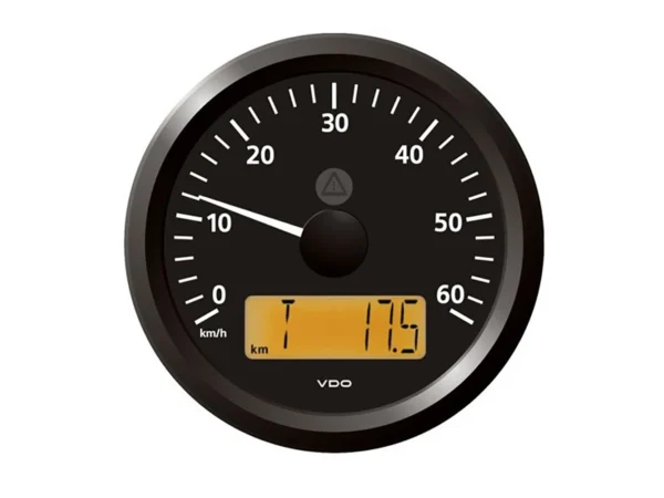 Veratron 3-3/8" (85 mm) ViewLine Speedometer - 0 to 60 KMH - 12/24V - Black Dial & Triangular Bezel - Image 2