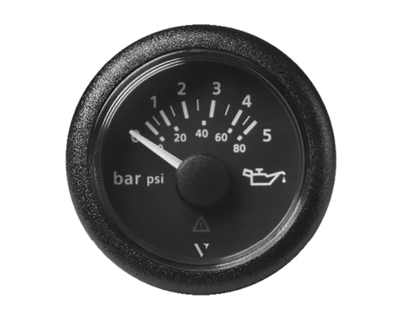 Veratron 52 MM (2-1/16") ViewLine Oil Pressure Gauge 5 Bar/80 PSI - Black Dial & Round Bezel - Image 2