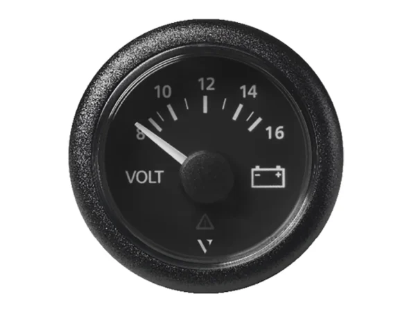 Veratron 52 MM (2-1/16") ViewLine Voltmeter - 8 to16V - Black Dial & Bezel - Image 2