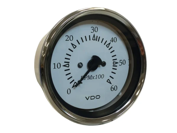 VDO Cockpit Marine 85MM (3-3/8") Sterndrive Tachometer - White Dial/Chrome Bezel - Image 2