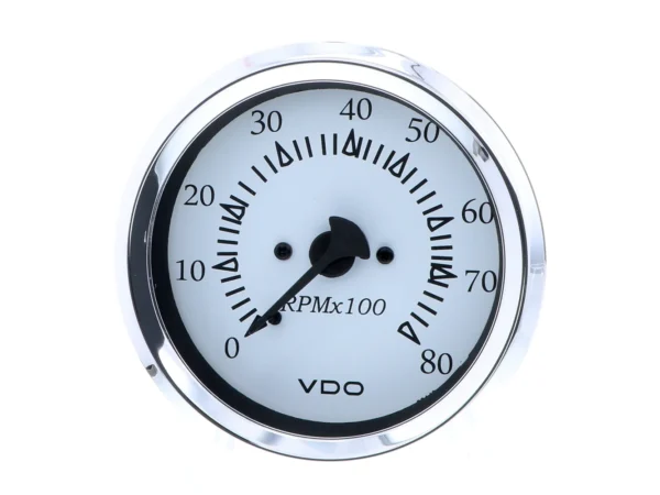 VDO Cockpit Marine 85MM (3-3/8") Outboard Tachometer - White Dial/Chrome Bezel - Image 2