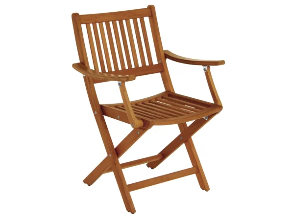 Whitecap Folding Chair w/Arms - Teak - Image 2