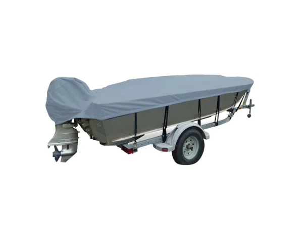 Carver Poly-Flex II Extra Wide Series Styled-to-Fit Boat Cover f/16.5' V-Hull Fishing Boats - Grey - Image 2