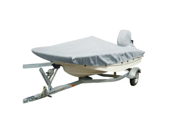Carver Sun-DURA® Styled-to-Fit Boat Cover f/13.5' Whaler Style Boats with Side Rails Only - Grey - Image 2