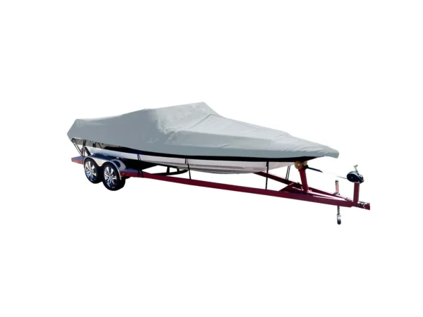 Carver Poly-Flex II Styled-to-Fit Boat Cover f/18.5' Sterndrive Ski Boats with Low Profile Windshield - Grey - Image 2