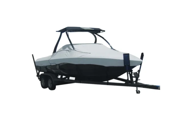 Carver Sun-DURA® Specialty Boat Cover f/20.5' Tournament Ski Boats w/Tower - Grey - Image 2