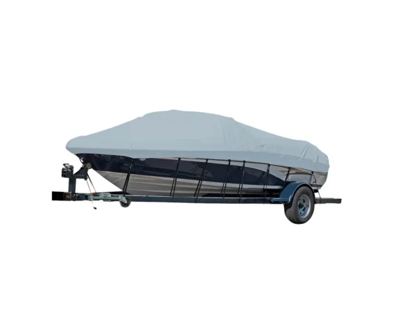 Carver Sun-DURA® Styled-to-Fit Boat Cover f/21.5' Sterndrive V-Hull Runabout Boats (Including Eurostyle) w/Windshield & Hand/Bow Rails - Grey - Image 2