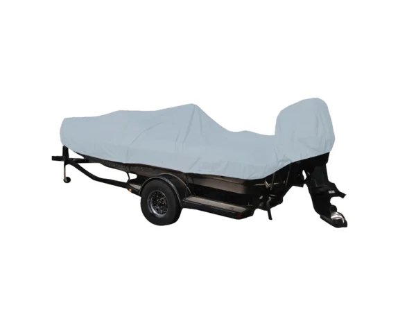 Carver Poly-Flex II Styled-to-Fit Boat Cover f/17.5' Fish & Ski Style Boats w/Walk-Thru Windshield - Grey - Image 2