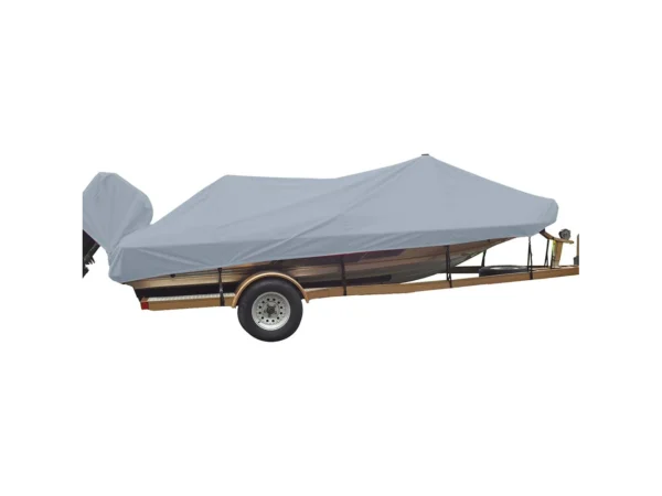 Carver Poly-Flex II Styled-to-Fit Boat Cover f/18.5' Angled Transom Bass Boats - Grey - Image 2