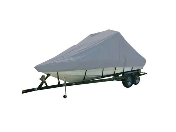Carver Sun-DURA® Specialty Boat Cover f/18.5' Sterndrive V-Hull Runabout/Modified Boats - Grey - Image 2