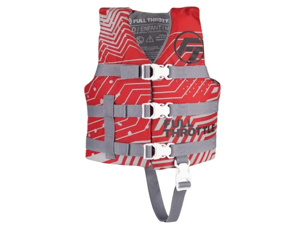 Full Throttle Child Nylon Life Jacket - Red - Image 3