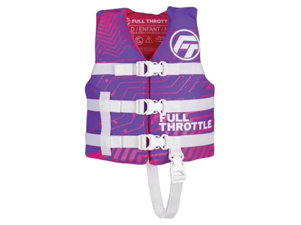 Full Throttle Child Nylon Life Jacket - Purple - Image 3