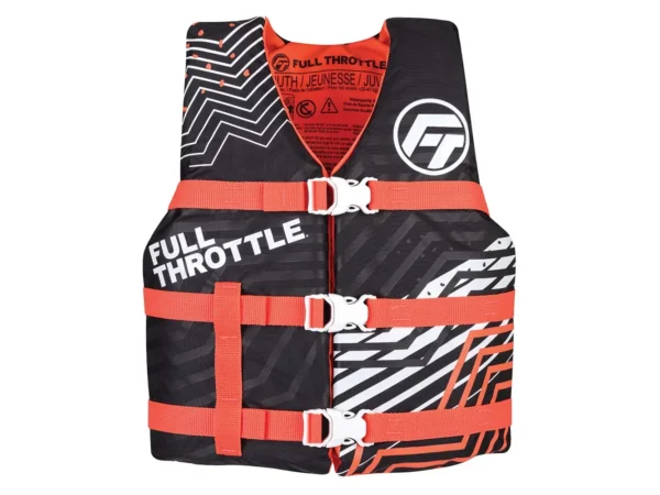 Full Throttle Youth Nylon Life Jacket - Pink/Black - Image 3